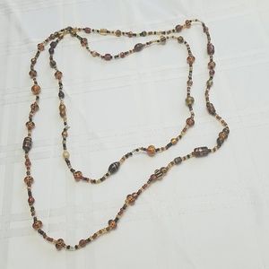 Faux tortise shell beads necklace